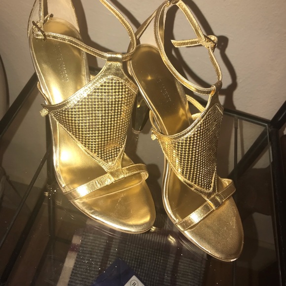 Nine West Shoes Gold Heels Poshmark